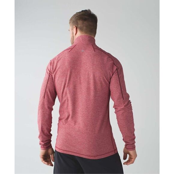 Lululemon Surge Warm 1/2 Zip In Silver Heathered Prep Red - Picture 2 of 13